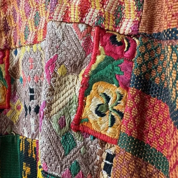 ๐ฅ Vintage Handmade Patchwork Ikat Bomber Jacket ๐ฅ - Picture 13 of 15
